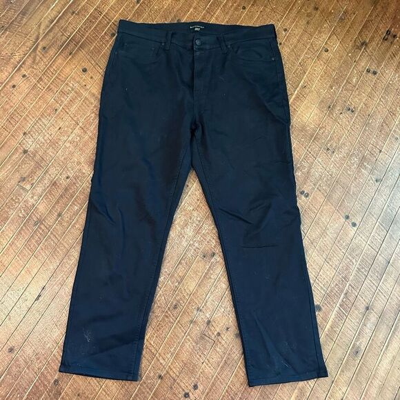 Banana Republic business casual flat front 38x30 black chino pants - Picture 1 of 3